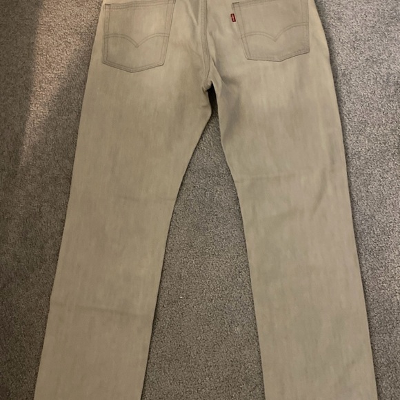 Levis 513 Jeans Mens 34x30 Gray Slim Straight Stretch Light Wash Zip Fly Nice! - Picture 2 of 7